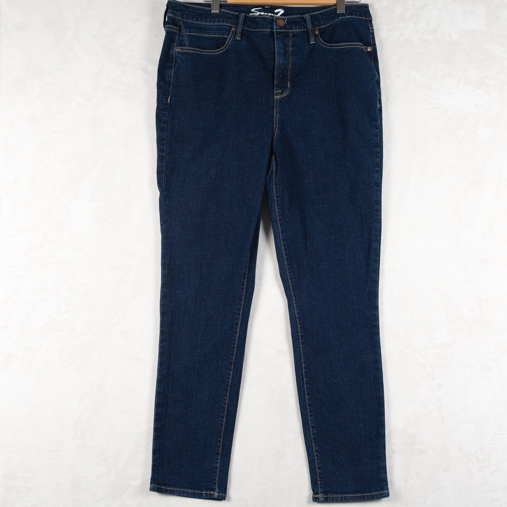 Seven7 Skinny Jeans Womens Dark Wash Skinny Fit‎ Stretch Denim Pants Size 12